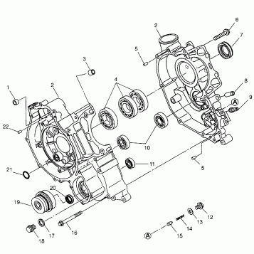 CRANKCASE  XPLORER 500 W97CD50A (4941354135D002)