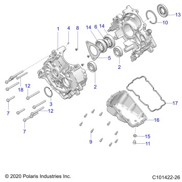 ENGINE, CRANKCASE - A24SHR57AM (C101422-26)