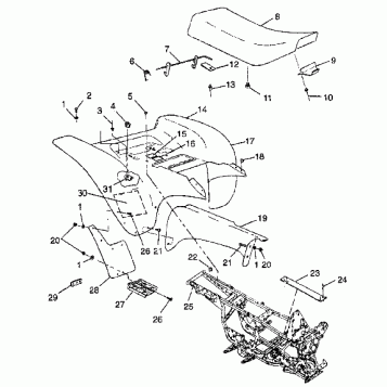REAR CAB  Scrambler 500 W97BC50A (4943074307A006)