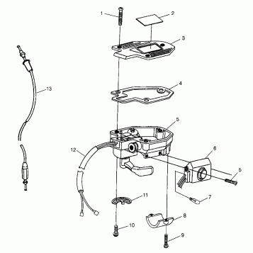 CONTROLS - THROTTLE ASM./CABLE  Scrambler 500 W97BC50A (4943074307B012)