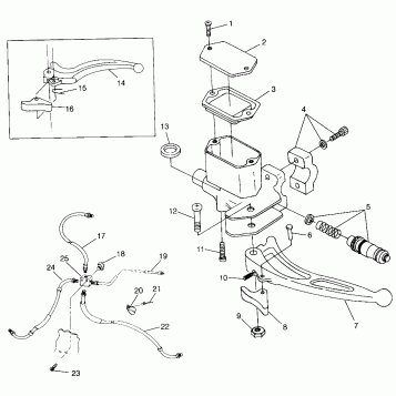 CONTROLS - MASTER CYLINDER/BRAKE LINE Scrambler 500 W97BC50A (4943074307B013)