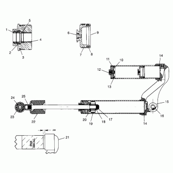 FOX SHOCK, GAS, RESERVOIR  Scrambler 500 W97BC50A (4943074307C013)