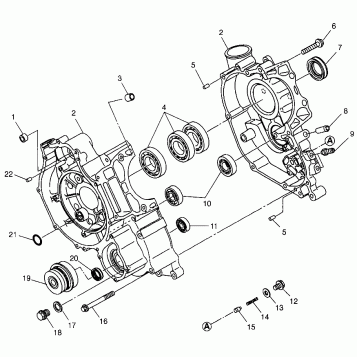 CRANKCASE  Scrambler 500 W97BC50A (4943074307D003)