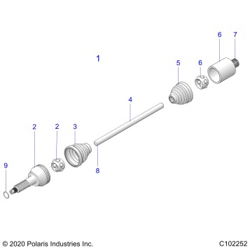 DRIVE TRAIN, REAR DRIVE SHAFT  - A21SDA57A5 (C102252)