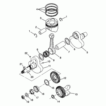 CRANKSHAFT and PISTON - W98AC42A (4945214521D005)