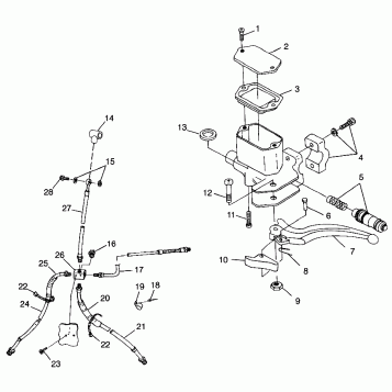 CONTROLS-MASTER CYLINDER/BRAKE LINE XPLORER 300 W98CC28C (4945264526B010)