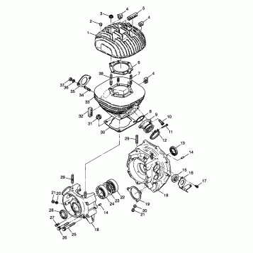 CRANKCASE and CYLINDER XPLORER 300 W98CC28C (4945264526C013)