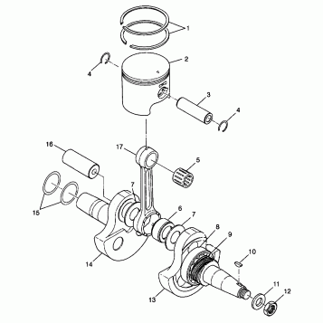 CRANKSHAFT and PISTON XPLORER 300 W98CC28C (4945264526D001)