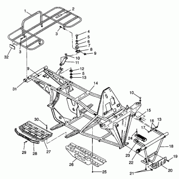 BUMPER and RACK MOUNTING Trail Boss W98AA25C (4945314531A007)