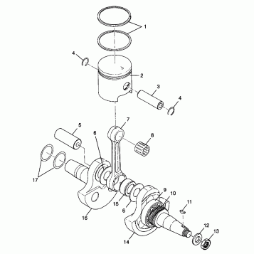 CRANKSHAFT and PISTON Trail Boss W98AA25C (4945314531C008)