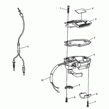 CONTROLS - THROTTLE ASM./CABLE XPRESS 300 W98CA28C (4945364536B008)