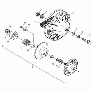 DRIVEN CLUTCH XPRESS 300 W98CA28C (4945364536B014)