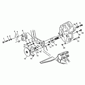 GEARCASE/BRAKE and CHAIN COVER MOUNTING XPRESS 300 W98CA28C (4945364536C002)