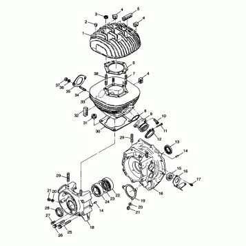 CRANKCASE and CYLINDER XPRESS 300 W98CA28C (4945364536C009)