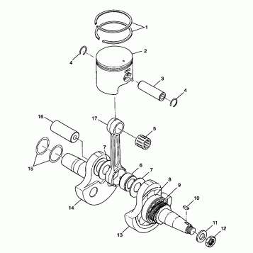 CRANKSHAFT and PISTON XPRESS 300 W98CA28C (4945364536C011)