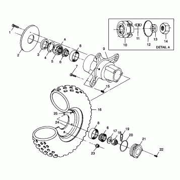 FRONT WHEEL XPLORER 400L W98CC38C (4945414541B006)