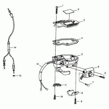 CONTROLS - THROTTLE ASM./CABLE XPLORER 400L W98CC38C (4945414541B008)