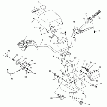 HANDLEBAR and HEADLIGHT POD XPLORER 400L W98CC38C (4945414541B011)