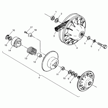 DRIVEN CLUTCH XPLORER 400L W98CC38C (4945414541C003)