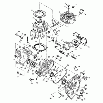 CRANKCASE and CYLINDER XPLORER 400L W98CC38C (4945414541C013)