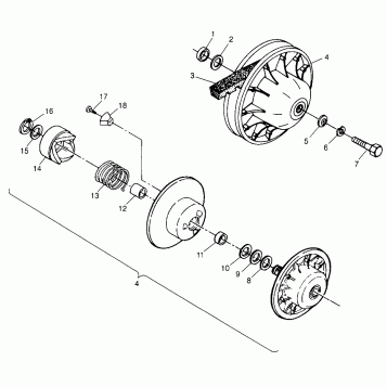 DRIVEN CLUTCH Trail Blazer W98BA25C (4945464546B011)