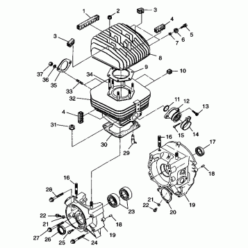 CRANKCASE and CYLINDER Trail Blazer W98BA25C (4945464546C007)