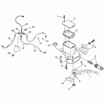 CONTROLS-MASTER CYLINDER/BRAKE LINE Magnum 2X4 W98AA42A (4945524552B009)