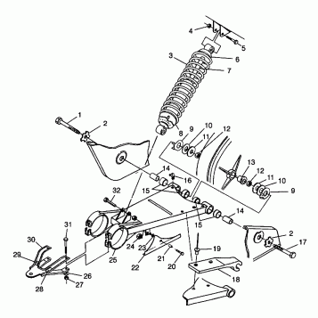 SWING ARM/SHOCK MOUNTING Magnum 2X4 W98AA42A (4945524552B010)