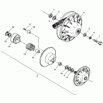 DRIVEN CLUTCH Magnum 2X4 W98AA42A (4945524552B012)