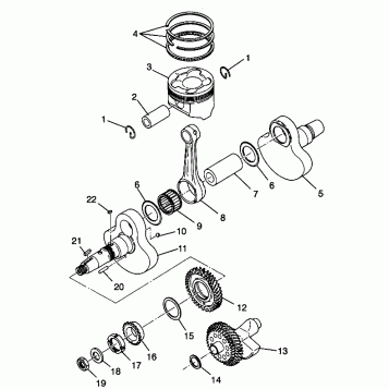 CRANKSHAFT and PISTON - W98AA42A (4945524552C010)