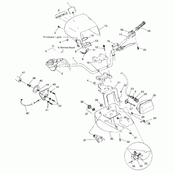 HANDLEBAR and HEADLIGHT POD - W98CH50A (4945714571b013)