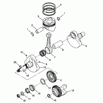 CRANKSHAFT and PISTON - W98CH50A (4945714571d007)