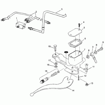 CONTROLS - RH MASTER CYLINDER/BRAKE LINE - N98AE50D (4946394639b014)