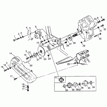GEARCASE/BRAKE and CHAIN COVER MOUNTING - S98AE50E (4946394639d001)