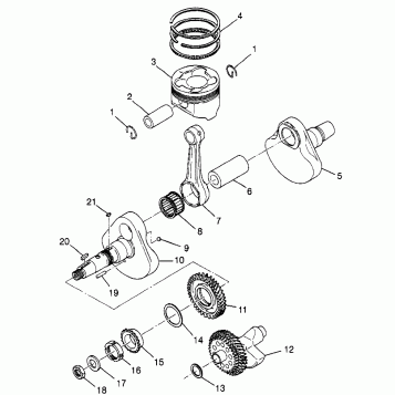 CRANKSHAFT and PISTON - W98AE50A (4946394639d012)