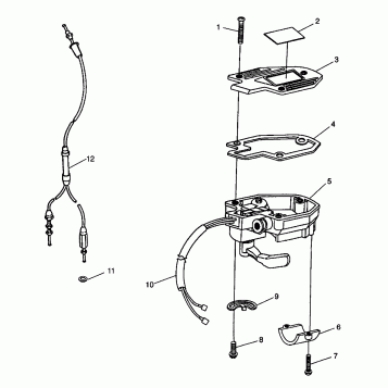 CONTROLS - THROTTLE ASM./CABLE Sport 400L W98BA38C (4947234723B008)