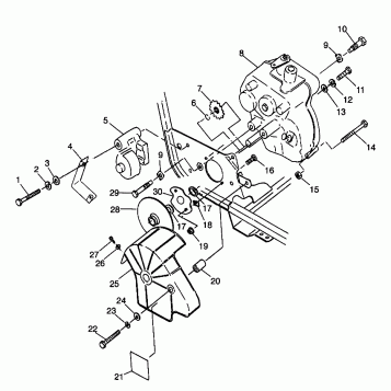 GEARCASE/BRAKE MOUNTING Sport 400L W98BA38C (4947234723B013)