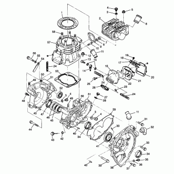 CRANKCASE and CYLINDER Sport 400L W98BA38C (4947234723C011)
