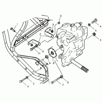 GEARCASE MOUNTING Scrambler 400 W98BC38C (4947254725C001)