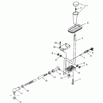 GEAR SELECTOR Scrambler 400 W98BC38C (4947254725C010)