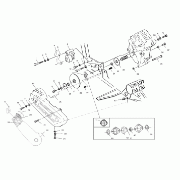 GEARCASE/BRAKE and CHAIN COVER MOUNTING - A99AE50DA (4949204920c013)