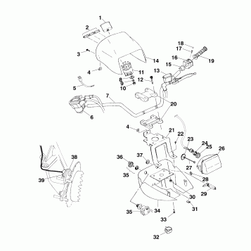 HANDLEBAR and HEADLIGHT POD - A99CD50AA (4949254925B011)
