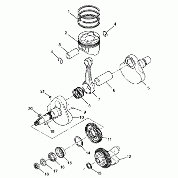 CRANKSHAFT and PISTON - A99CD50AA (4949254925D006)