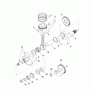 CRANKSHAFT and PISTON - A00CK42AA (4949304930C011)