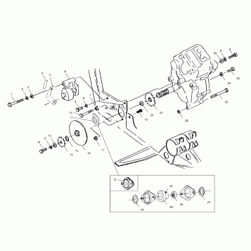 GEARCASE/BRAKE and CHAIN COVER MOUNTING - A99CC28CA (4949484948c006)