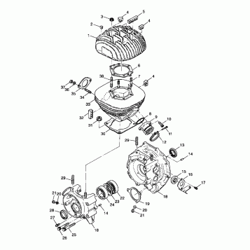 CRANKCASE and CYLINDER - A99CC28CA (4949484948c013)