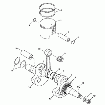 CRANKSHAFT and PISTON - A99CC28CA (4949484948d001)