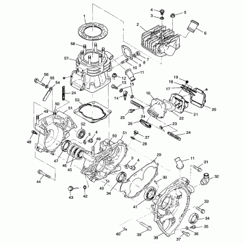 CRANKCASE and CYLINDER - A99BA38CA (4949534953c011)