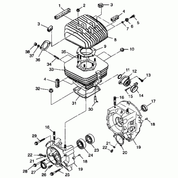 CRANKCASE and CYLINDER - A99BA25CA (4949574957c008)