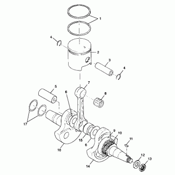 CRANKSHAFT and PISTON - A99BA25CA (4949574957c009)
